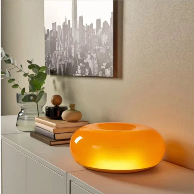 Glass Bed - Yaratıcı Krem Rengi Turuncu Oturma Odası